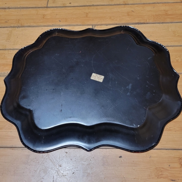 ART GIFT Hand Painted Large Vtg Metal Tole Tray